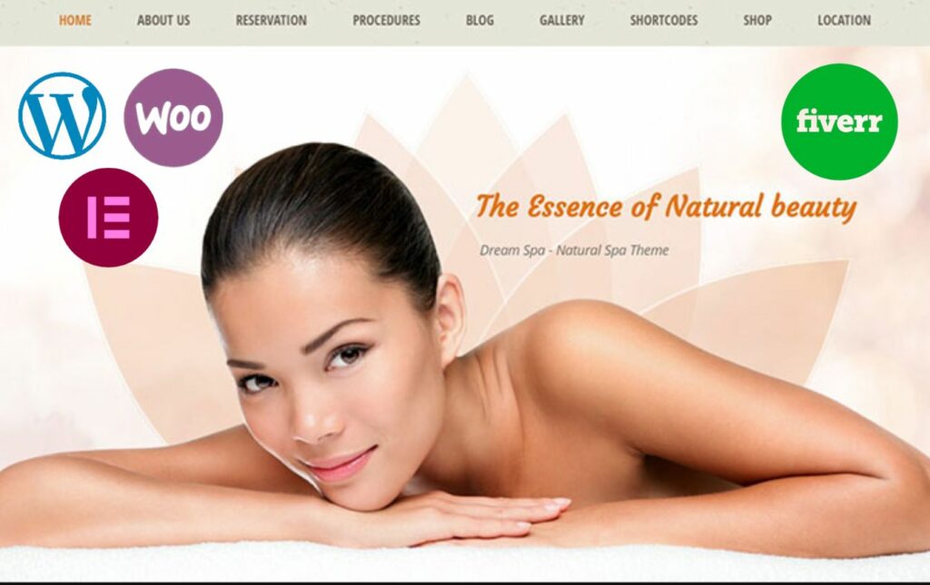 I will design spa website massage therapy barbershop hair extension wp website expert