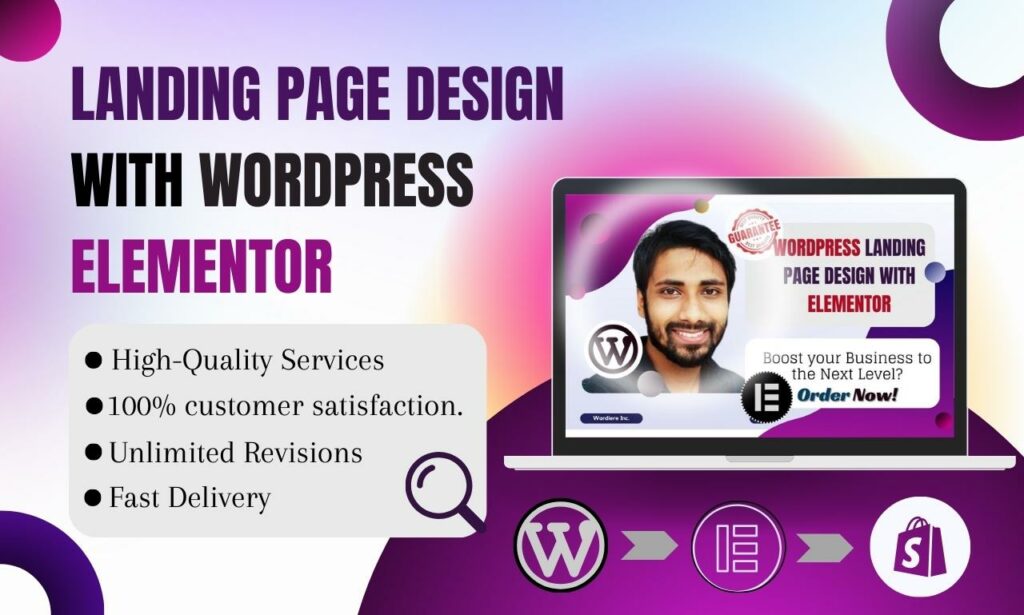 I will design wordpress landing page or business website with elementor