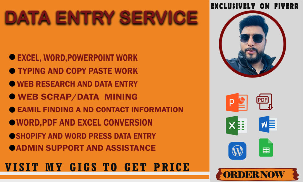 dI will do efficient excel data entry, web scraping, data mining,copy past,email finding