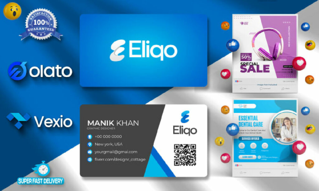 I will design business card, logo, flyer and social media post