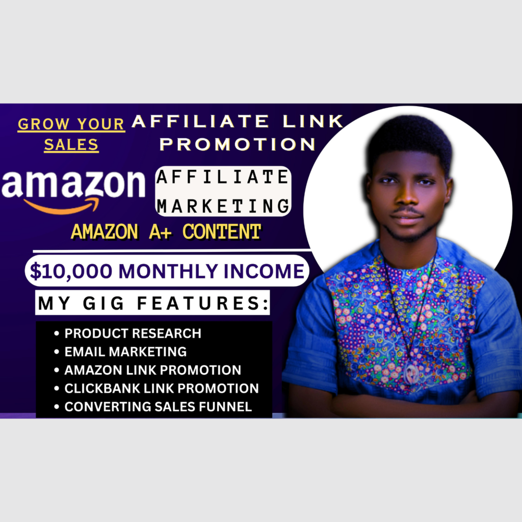 I will promote affiliate link, amazon affiliate marketing website and amazon a content
