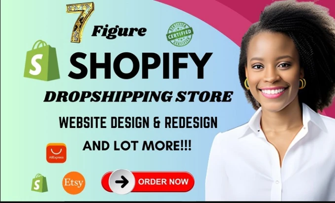 I will build 7 figure shopify dropshipping store, redesign shopify website, shopify