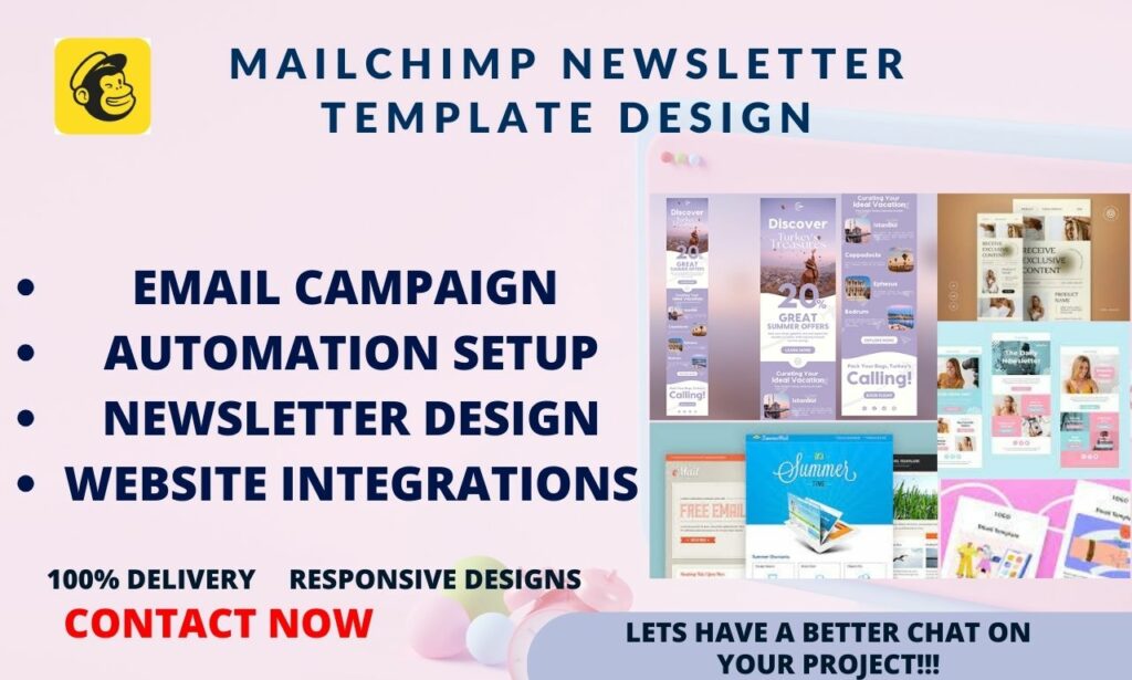 I will design mailchimp email template mailchimp email design landing page campaign