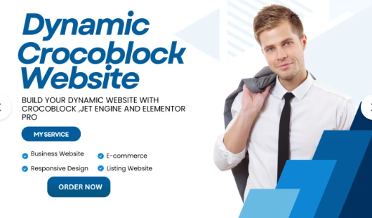 I will design dynamic WordPress website with Croco block, elementor, jet engine