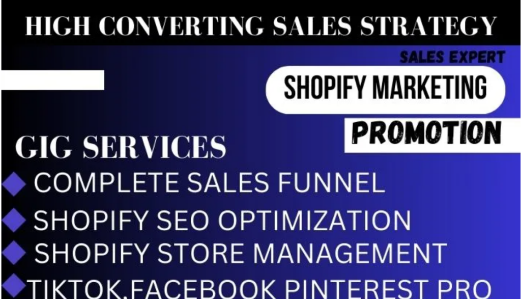 I will do shopify tiktok shop, shopify traffic SEO, shopify marketing for shopify sales