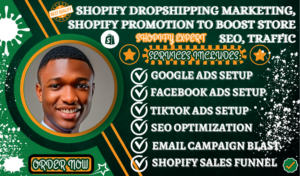 shopify dropshipping marketing, shopify promotion to boost store SEO, traffic