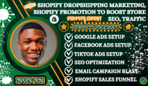 I will increase shopify store sales, SEO, shopify dropshipping marketing and promotion