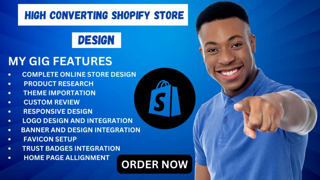 I will professionally design, redesign shopify ecommerce dropshipping store, website