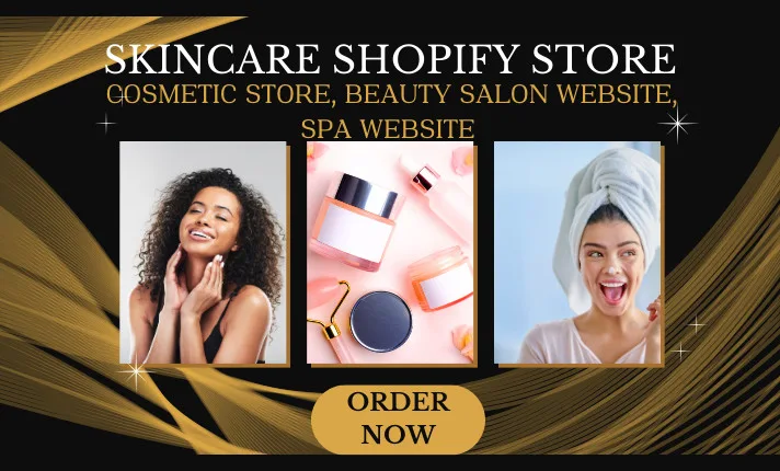 design skin care shopify store, beauty salon website spa website cosmetics store