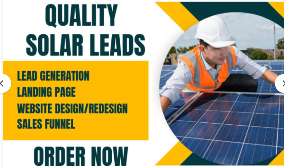 I will generate solar leads solar sales funnel solar website for solar company