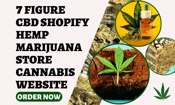 I will design 7 figure cbd shopify hemp marijuana dropshipping store cannabis website