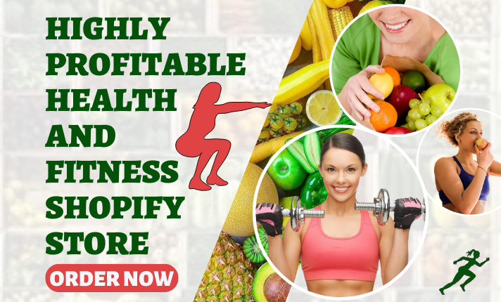 I will design highly profitable health and fitness shopify gym store supplement website