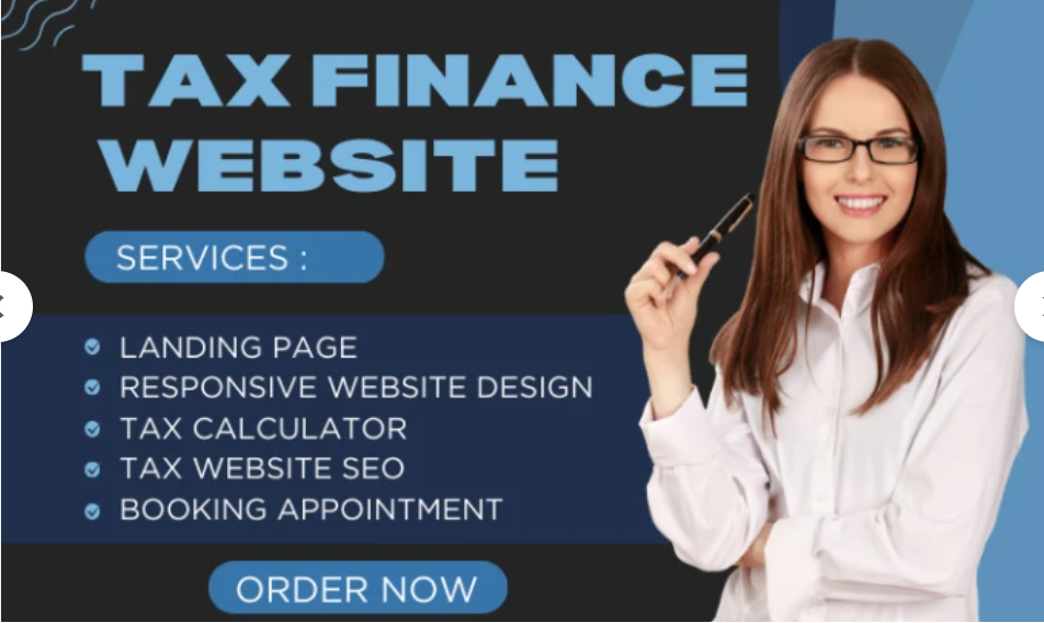 I will design tax finance website, personal tax landing page tax leads generation