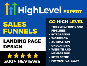 set up landing page, salesfunnel, automation, designs on kaviyo, gohighlevel