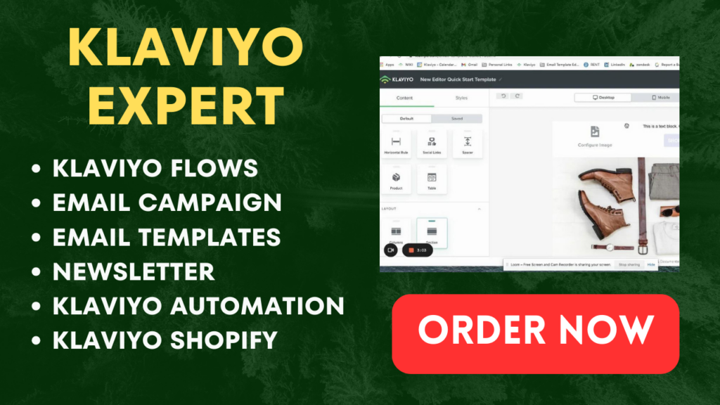 klaviyo flows, email template,email automation, email campaign, klaviyo shopify