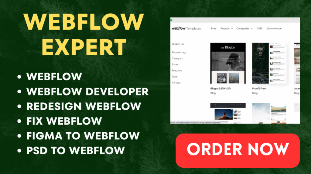design and redesign webflow website, figma to webflow, fix webflow