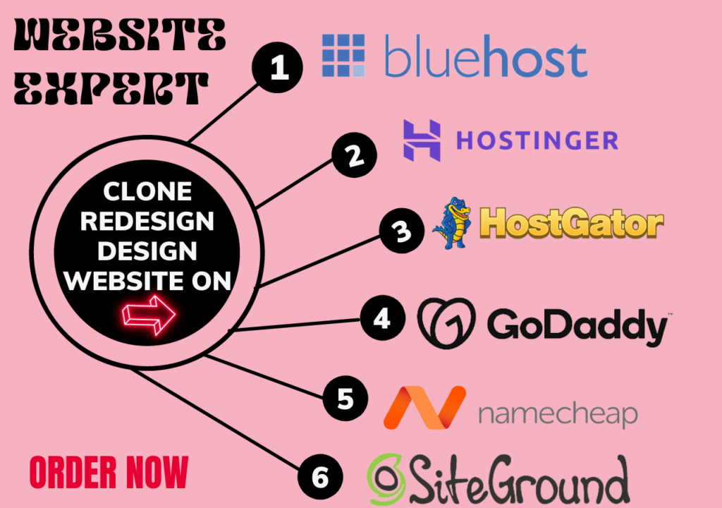 I will clone design edit wordpress website using bluehost hostinger hostgator godaddy