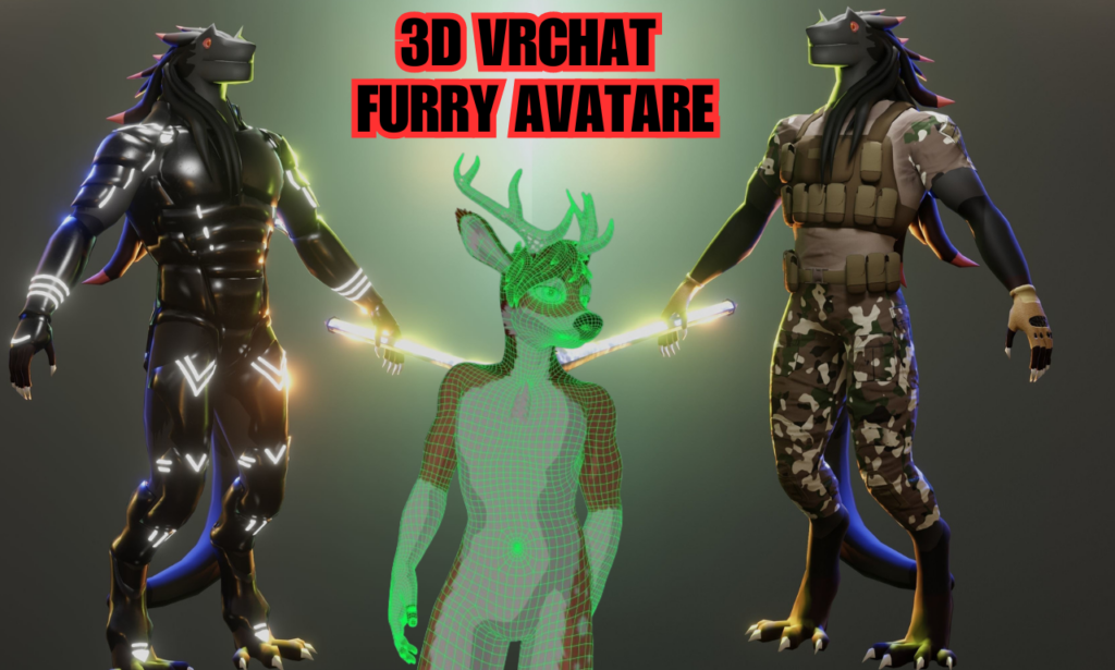 model and rig 3d vrchat model, custom vrchat avatar, vrc furry nsfw vr nsfw