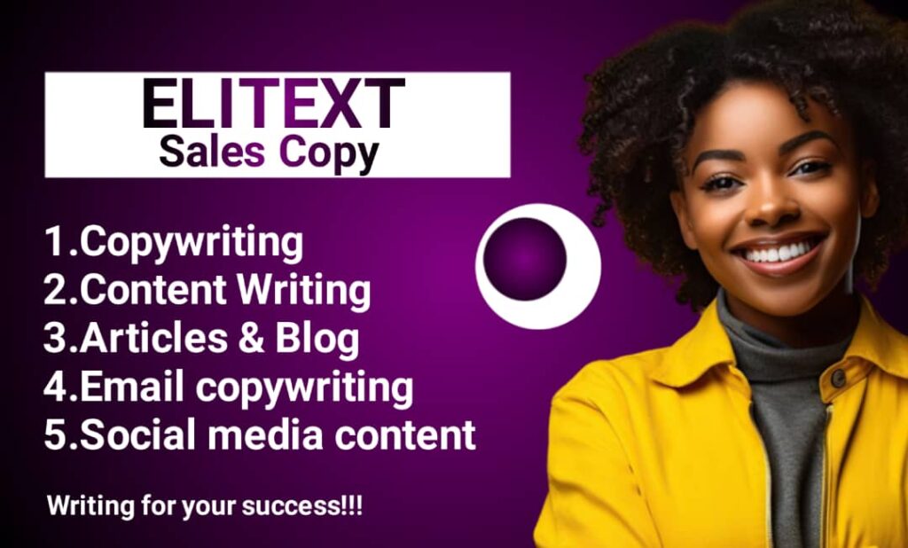 I will write a sales copy, landing page and web content copywriting
