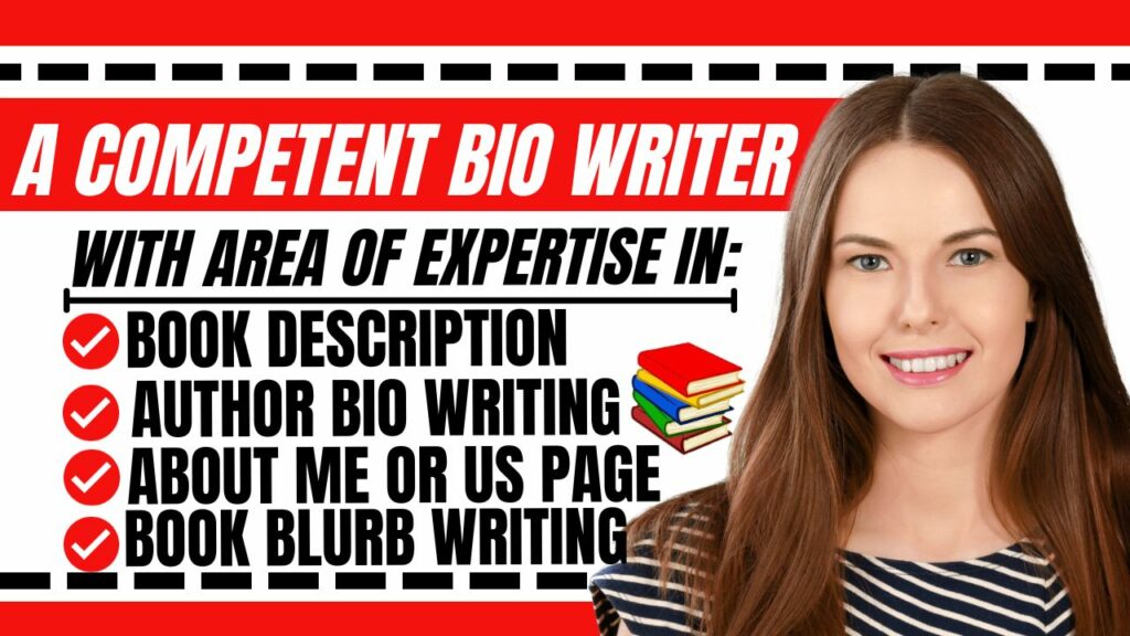 I will write author bio about me or us page book blurb description biography writer