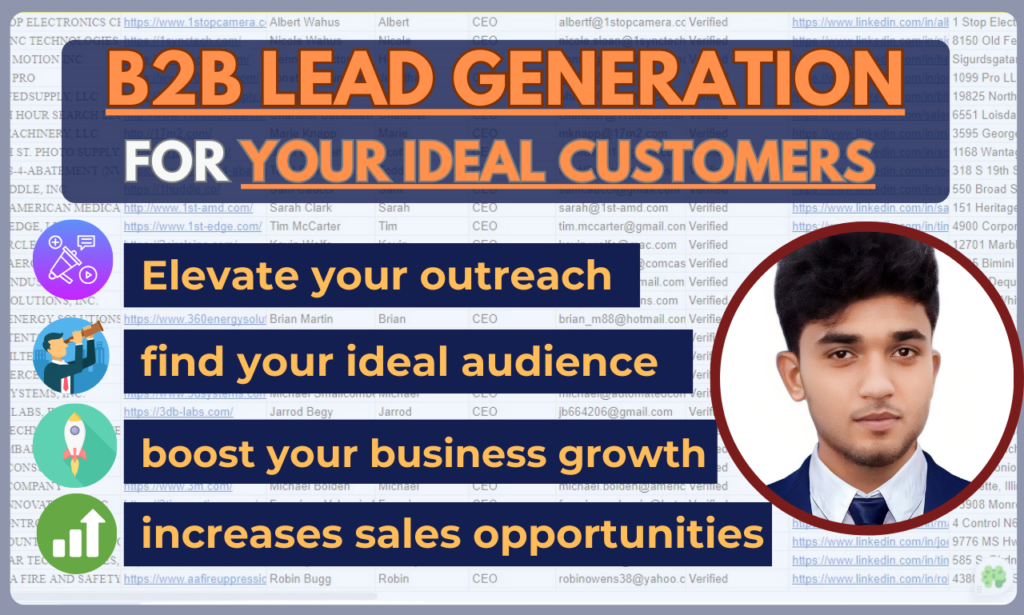 I will do b2b lead generation for your best customers