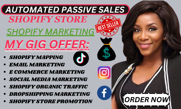 I will setup shopify marketing, shopify store promotion, dropishipping marketing