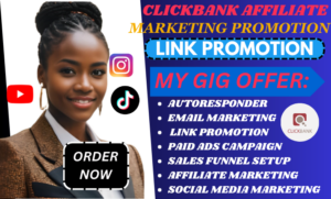 I will do clickbank affiliate marketing sales funnel,link promotion for passive income