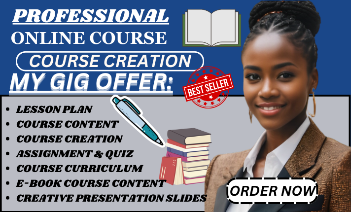 I will setup online course content, course curriculum, course creation, lesson plan