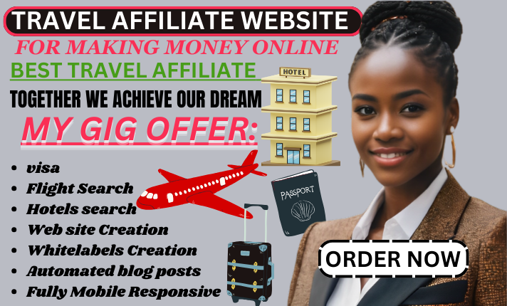 I will setup automated travel affiliate website to make high money online