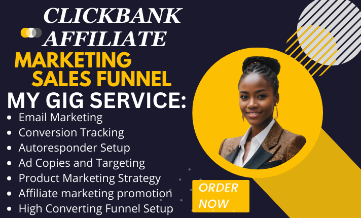 I will build clickbank affiliate marketing sales funnel virtual assistant