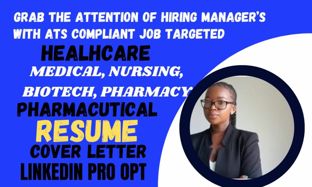 I will write ATS healthcare medcical ,phamacist, nursing, doctor, data science, resume CV