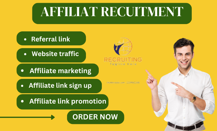 I will do affiliate recruitment, affiliate sign up to affiliate link program