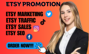 I will do organic etsy store promotion, etsy marketing, etsy traffic, etsy sales ads