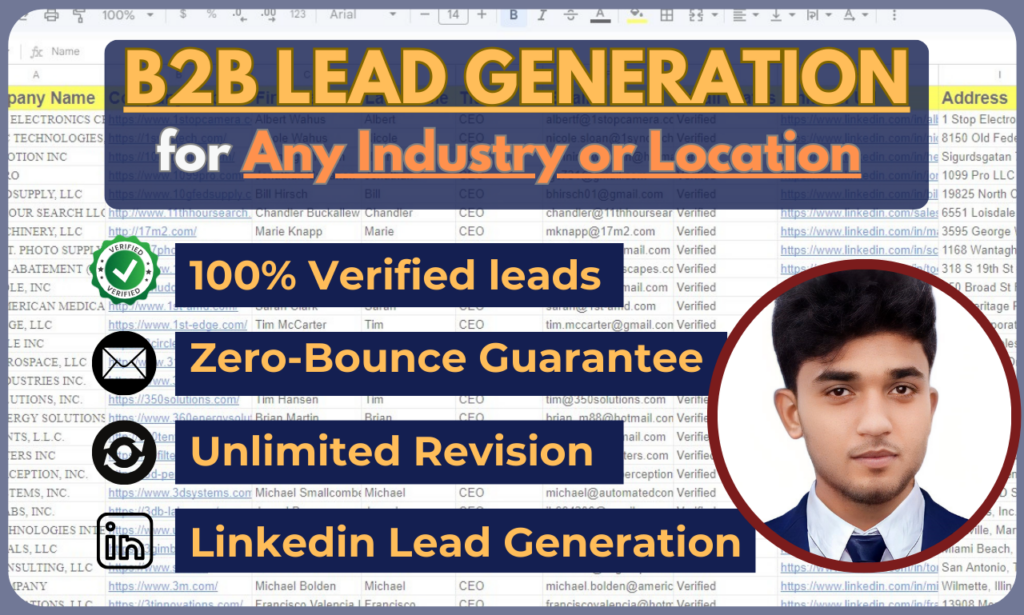 I will do b2b lead generation for any industry or location