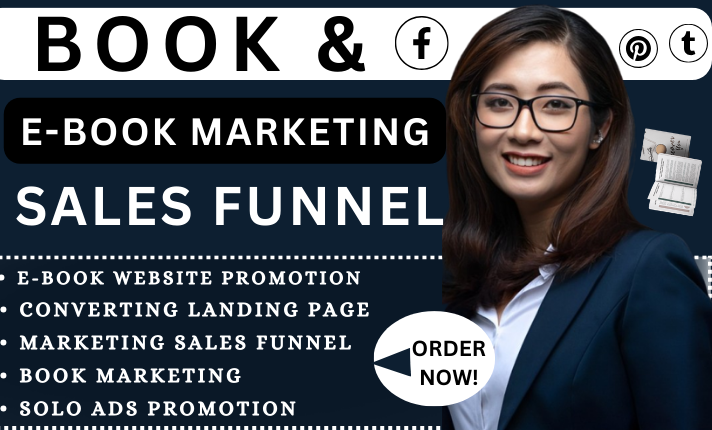 I will create book and Ebook marketing sales funnel for passive income