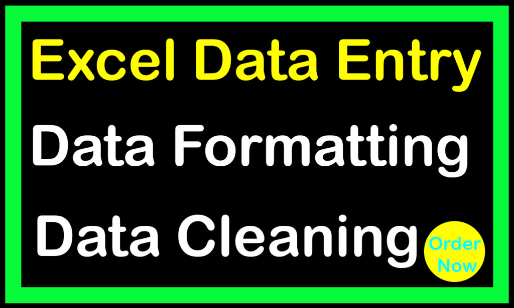 I will do data formatting, data cleaning and data entry in excel