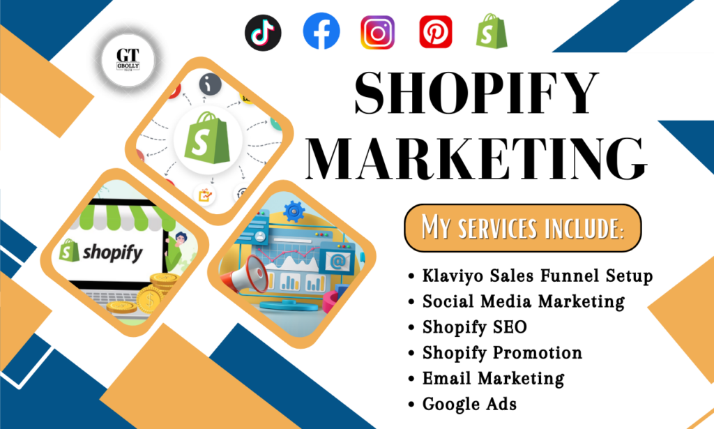 I will do shopify marketing, klaviyo marketing, shopify design, and shopify promotion