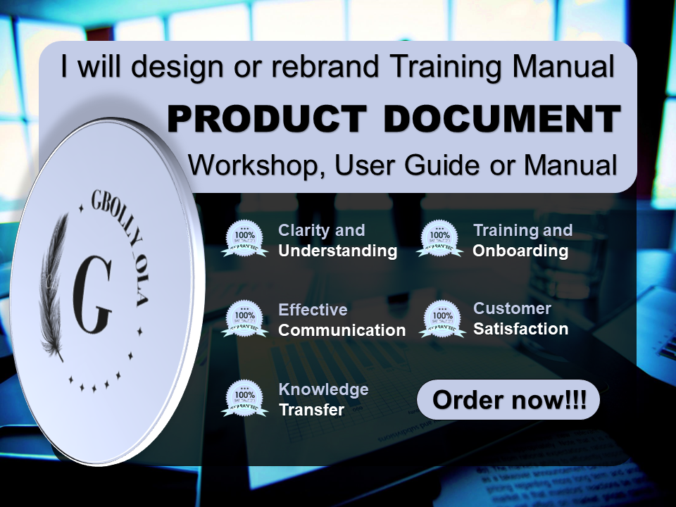 I will rebrand workshop training manual, product documentation, user guide or manual