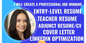 I will write professional resume for teacher adjunct professor, academic and lecturer
