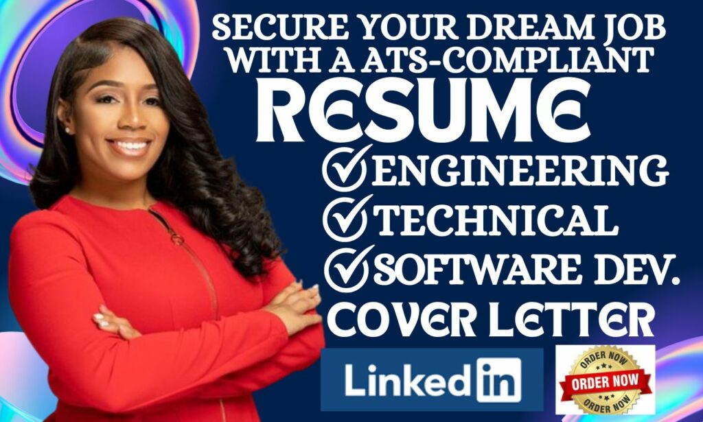 I will write software engineering, software developer, it, tech resume and cover letter