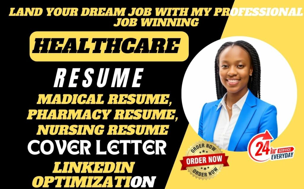 I will write standard medical, healthcare, biotech, pharmaceutical, doctor, resume