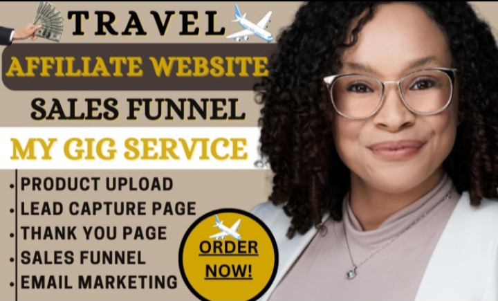 I will promote your travel affiliate website, travel sales funnel for passive income
