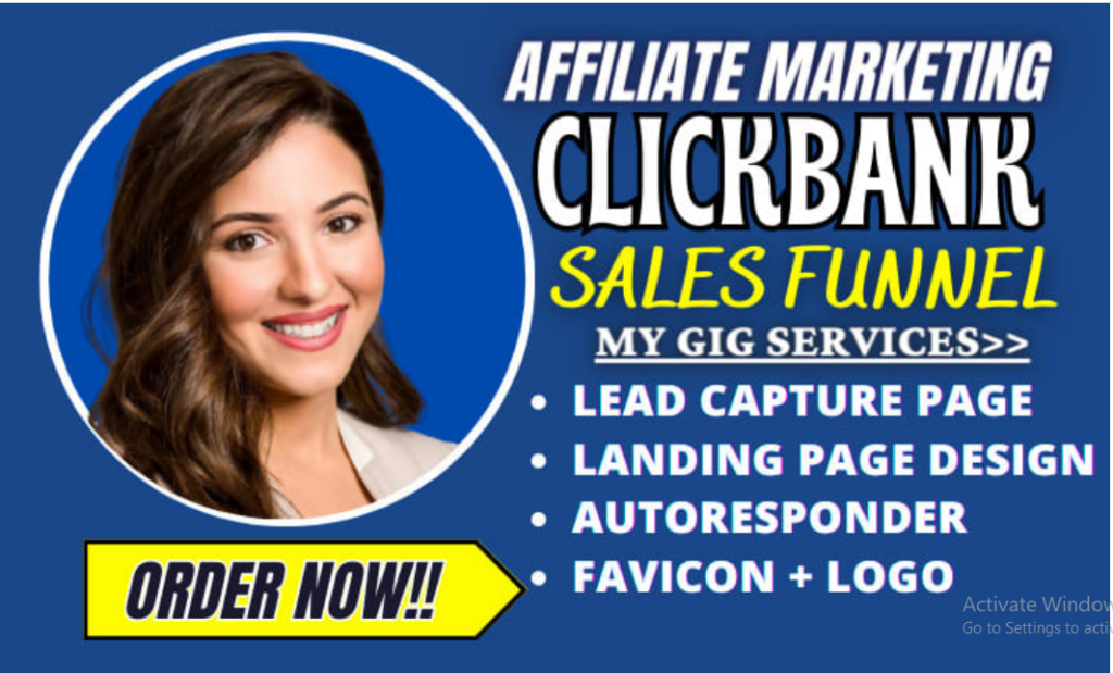 I will build clickbank amazon and shopify affiliate sales funnel affiliate marketing