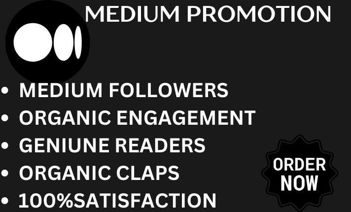 I will do medium article promotion to gain real followers with organic engagements