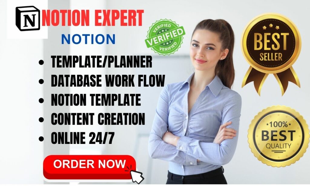 will design notion template as notion expert and do notion setup