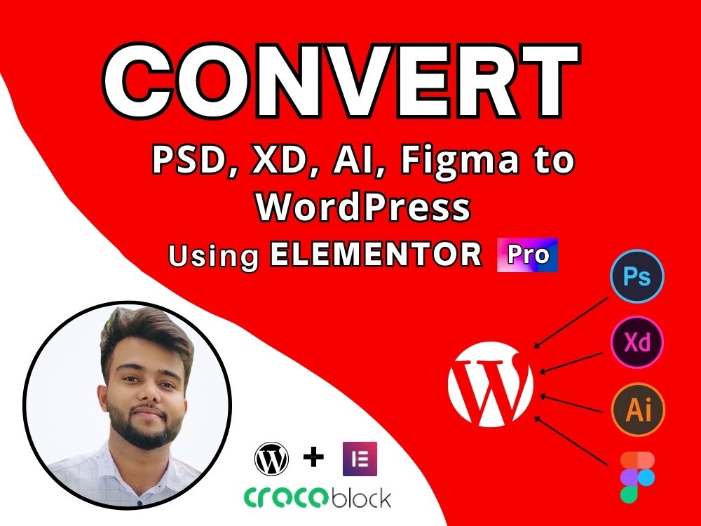 I will convert figma to wordpress or psd, xd to wordpress website