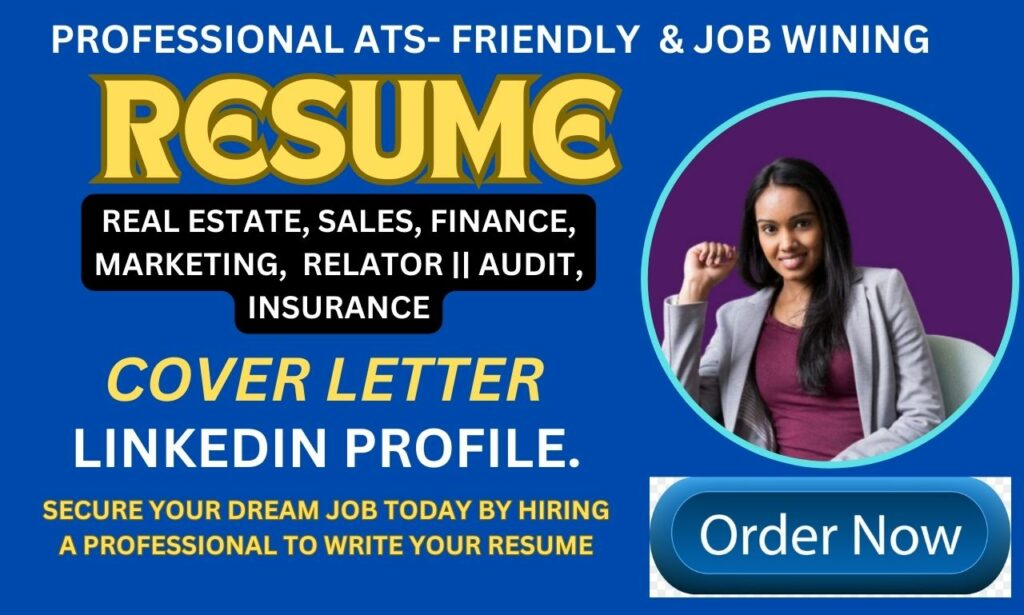 I will write your real estate resume, investment resume, project management resume