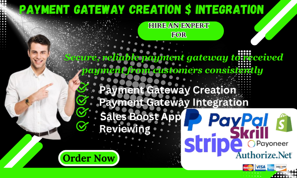I will create business payment gateway acct for paypal stripe payoneer shopify payment