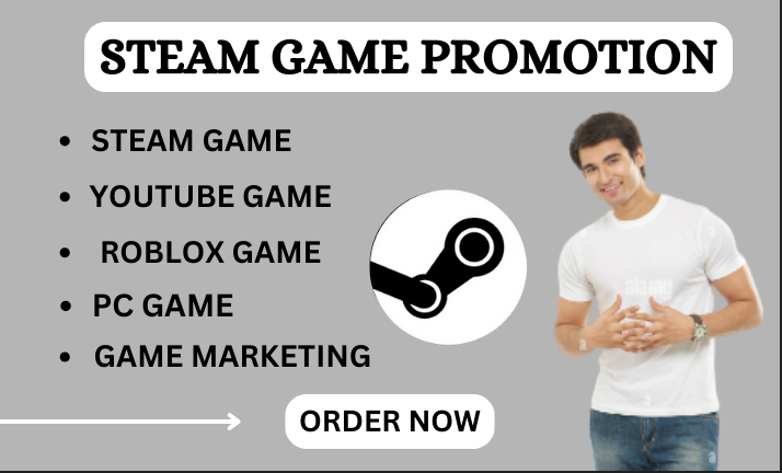 I will promote steam game, roblox game to reach a wide range of gamers