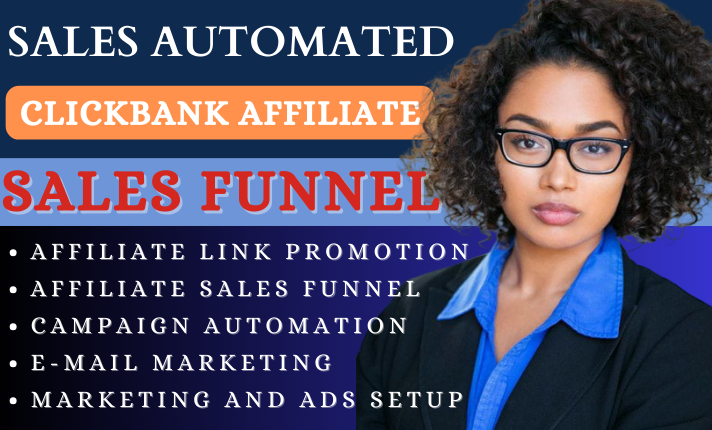 I will promote clickbank, digistore24 affiliate link, affiliate marketing sales funnel